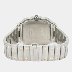 Cartier Santos W2SA0006 Automatic White 18K Yellow Gold Men's Wristwatch 40 mm