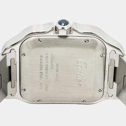 Cartier Santos W2SA0006 Automatic White 18K Yellow Gold Men's Wristwatch 40 mm