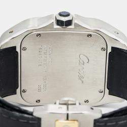 Cartier Santos 100 W20072X7 Automatic White 18K Yellow Gold Stainless Steel Men's Wristwatch 38 mm