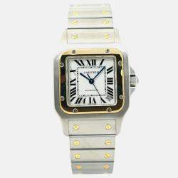 Cartier Santos W20099C4 Automatic White 18k Yellow Gold Stainless Steel Men's Wristwatch 35 mm
