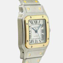 Cartier Santos W20099C4 Automatic White 18k Yellow Gold Stainless Steel Men's Wristwatch 35 mm