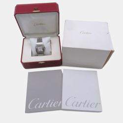 Pre Owned Cartier Santos Galbee W20098D6 Automatic Silver Stainless Steel Men's Wristwatch 32 mm