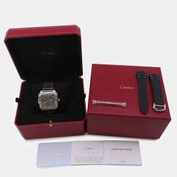 Pre Owned Cartier Santos de Cartier WSSA0078 Automatic Grey Stainless Steel Men's Wristwatch 43 mm