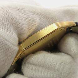 Pre Owned Cartier Santos Dumont WGSA0077 Quartz Blue 18k Yellow Gold Men's Wristwatch 31 mm