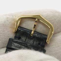 Pre Owned Cartier Santos Dumont WGSA0077 Quartz Blue 18k Yellow Gold Men's Wristwatch 31 mm