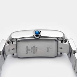 Pre Owned Cartier Opaline White Stainless Steel Tank Francaise W51002Q3 Unisex Wristwatch 28 mm