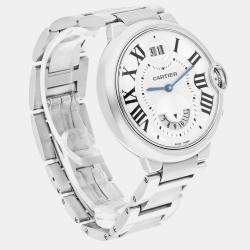 Pre Owned Cartier Ballon Bleu W6920011 Quartz Silver Stainless Steel Men's Wristwatch 38 mm