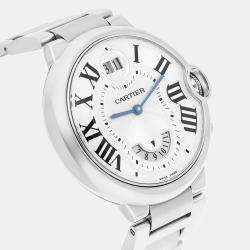 Pre Owned Cartier Ballon Bleu W6920011 Quartz Silver Stainless Steel Men's Wristwatch 38 mm