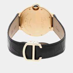 Pre Owned Cartier Ballon Bleu WE900451 Automatic White 18k Yellow Gold Men's Wristwatch 36mm