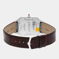 Pre Owned Cartier Santos-Dumont XL WGSA0082 Manual Winding White Platinum Men's Wristwatch 47mm