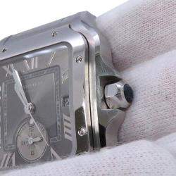 Pre Owned Cartier Santos WSSA0076 Automatic Grey Stainless Steel Men's Wristwatch 40.2 mm