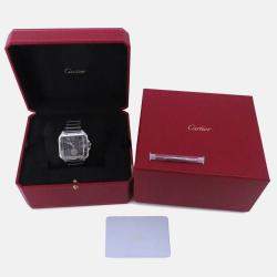 Pre Owned Cartier Santos WSSA0076 Automatic Grey Stainless Steel Men's Wristwatch 40.2 mm