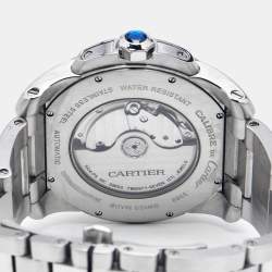 Pre Owned Cartier Silver Stainless Steel Calibre de Cartier W7100015 Men's Wristwatch 42 mm