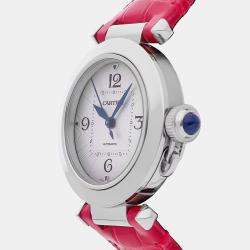 Pre Owned Pre-Owned Cartier Pasha WSPA0012 Automatic Silver Stainless Steel Wristwatch 35 mm
