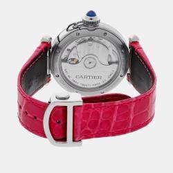 Pre Owned Pre-Owned Cartier Pasha WSPA0012 Automatic Silver Stainless Steel Wristwatch 35 mm