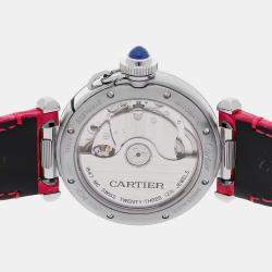 Pre Owned Pre-Owned Cartier Pasha WSPA0012 Automatic Silver Stainless Steel Wristwatch 35 mm