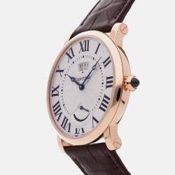 Pre Owned Cartier Rotonde De Cartier W1556252 Manual Winding Silver 18K Rose Gold Men’s Wristwatch 42 mm