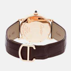 Pre Owned Cartier Rotonde De Cartier W1556252 Manual Winding Silver 18K Rose Gold Men’s Wristwatch 42 mm