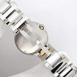 Pre Owned Cartier Ballon Bleu W2BB0012 Automatic Silver 18k Yellow Gold Stainless Steel Men's Wristwatch 36 mm