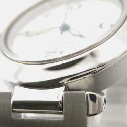 Pre Owned Cartier Pasha C W31074M7 Automatic White Stainless Steel Men's Wristwatch 35 mm