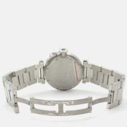Pre Owned Cartier Pasha C W31074M7 Automatic White Stainless Steel Men's Wristwatch 35 mm