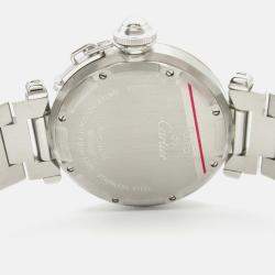 Pre Owned Cartier Pasha C W31074M7 Automatic White Stainless Steel Men's Wristwatch 35 mm