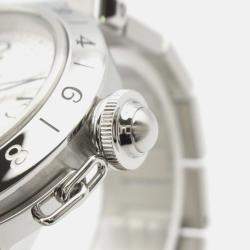 Pre Owned Cartier Pasha C GMT Meridian W31078M7 Automatic Silver Stainless Steel Men's Wristwatch 35 mm