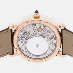 Pre Owned Cartier Rotonde De Cartier W1556223 Manual Winding Silver 18k Rose Gold Men’s Wristwatch 42 mm