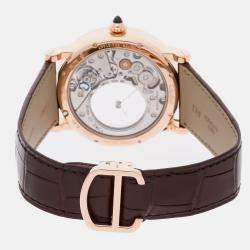 Pre Owned Cartier Rotonde De Cartier W1556223 Manual Winding Silver 18k Rose Gold Men’s Wristwatch 42 mm