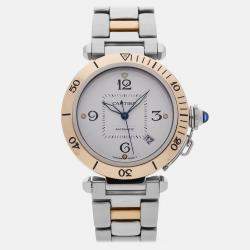 Pre Owned Cartier Pasha W31035T6 Automatic Silver Stainless Steel Men’s Wristwatch 38 mm
