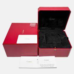 Pre Owned Cartier Santos Dumont WGSA0115 Quartz Blue 18k Yellow Gold Women’s Wristwatch 31 mm