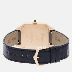 Pre Owned Cartier Santos Dumont WGSA0115 Quartz Blue 18k Yellow Gold Women’s Wristwatch 31 mm