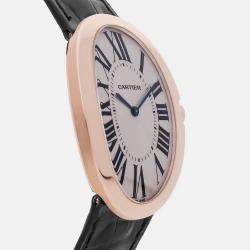 مملوكة مسبقًا Cartier Baignoire W8000002 Manual Winding Silver 18k Rose Gold Women's Wristwatch 34 mm