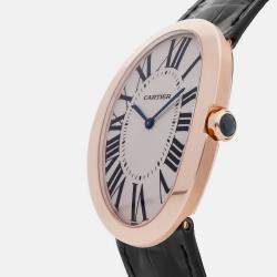 مملوكة مسبقًا Cartier Baignoire W8000002 Manual Winding Silver 18k Rose Gold Women's Wristwatch 34 mm