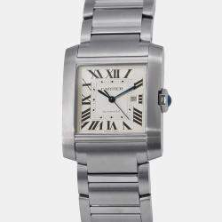 Pre Owned Cartier Tank Francaise WSTA0067 Automatic Silver Stainless Steel Men's Wristwatch 30.5 mm