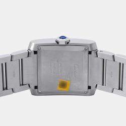 مملوكة مسبقًا ساعة يد رجالية كارتتييه تانك فرانسيه WSTA0067 أوتوماتيك فضية ستانلس ستيل 30.5 مم