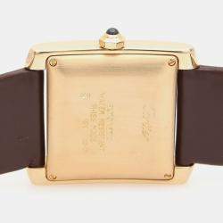 Pre Owned Cartier Tank Francaise W5000156 Automatic Yellow Gold Men's Wristwatch 28 mm