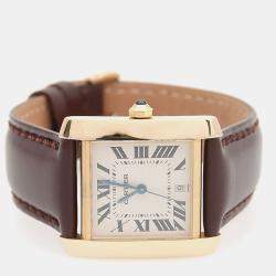 Pre Owned Cartier Tank Francaise W5000156 Automatic Yellow Gold Men's Wristwatch 28 mm