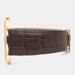 Pre Owned Cartier Ronde Louis Diamond Manual Winding Rose Gold Men's Wristwatch 42 mm