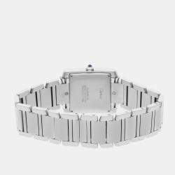 Pre Owned Pre-Owned Cartier Tank Francaise W51002Q3 Silver Stainless Steel Men's wristwatch 28 mm