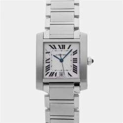 Pre Owned Pre-Owned Cartier Tank Francaise W51002Q3 Silver Stainless Steel Men's wristwatch 28 mm