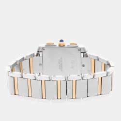 Pre Owned Pre-Owned Cartier Tank Francaise XL Chronoflex W51004Q4  Quartz Men's Watch 28 mm x 37 mm