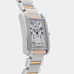 Pre Owned Pre-Owned Cartier Tank Francaise XL Chronoflex W51004Q4  Quartz Men's Watch 28 mm x 37 mm