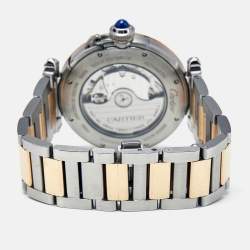 Pre Owned Cartier Pasha De Cartier CRW2PA0009 Silver Dial 18K Yellow Gold Stainless Steel Men's Wristwatch 41 mm