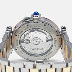 Pre Owned Cartier Pasha De Cartier CRW2PA0009 Silver Dial 18K Yellow Gold Stainless Steel Men's Wristwatch 41 mm
