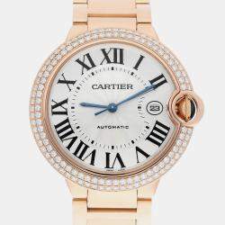 Pre Owned Cartier Ballon Bleu WE9008Z3 Automatic White 18k rose gold Men's Wristwatch 42 mm