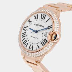 Pre Owned Cartier Ballon Bleu WE9008Z3 Automatic White 18k rose gold Men's Wristwatch 42 mm