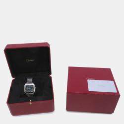 Pre Owned Cartier Santos WSSA0063 Automatic Blue Stainless Steel Men’s Wristwatch 35.1 mm