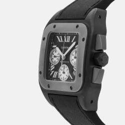 Pre Owned Pre-Owned Cartier Santos 100 Chronograph W2020005 Black Automatic Blacksteel Men's Wristwatch 54x46mm