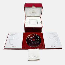 Pre Owned Pre-Owned Cartier Santos 100 Chronograph W2020005 Black Automatic Blacksteel Men's Wristwatch 54x46mm